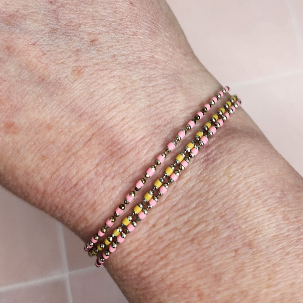 Marissa Alperin Studio Pink and Orange Beaded Bracelet Bundle